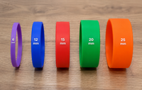 Comparativa de diferentes anchos de pulseras de silicona personalizadas