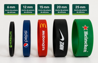 Muestras de pulseras de silicona personalizadas de varios tamaños Muestras de pulseras de silicona personalizadas de varios tamaños
