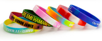 Pulseras de silicona bajo relieve personalizadas
