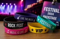 Pulseras de silicona personalizadas para festivales y conciertos