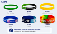 Diferentes tamaños de pulseras de silicona